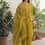 Mustard yellow pure cotton kurta, pant & dupatta set for women