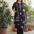 Navy blue pure cotton kurta, pant & dupatta set for women