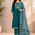 Turquoise blue cotton kurta pant & dupatta set for women