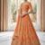 New Designer Orange Georgette Embroidered Lehenga Choli Set For Women's