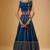 Royal Blue Faux Georgette Designer Embroidered Lehenga Choli Set For Women's