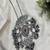Long Oxidized Silver Statement Necklace, Handcrafted Pendant with Red Stone