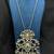 Long Oxidized Silver Statement Necklace, Handcrafted Pendant with Red Stone