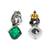 Silver plated green stone drop earrings