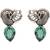 Silver plated blue stone drop earrings
