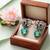 Silver plated blue stone drop earrings