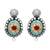 Silver plated turquoise blue stone kundan earrings