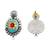 Silver plated turquoise blue stone kundan earrings