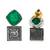 Silver plated green stone earrings