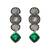 Silver plated green stone dangler earrings