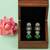 Silver plated green stone dangler earrings