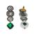 Silver plated green stone dangler earrings