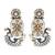 Silver plated white stone kundan earrings