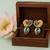 Silver plated green stone earrings