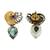 Silver plated green stone earrings