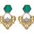 Gold plated green stone earrings