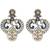 Silver plated white stone kundan earrings