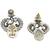 Silver plated white stone kundan earrings