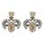 Silver plated white stone kundan earrings