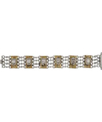 Dual tone white stone kundan bracelet 1