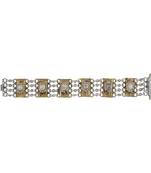 Dual tone white stone kundan bracelet
