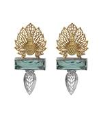 Gold plated blue stone stud earrings