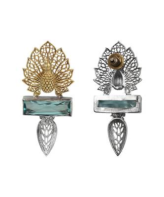 Gold plated blue stone stud earrings 3