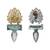 Gold plated blue stone stud earrings