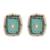 Silver plated green stone kundan stud earrings