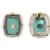 Silver plated green stone kundan stud earrings