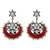 Silver plated red stone chand style earrings