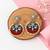 Silver plated red stone chand style earrings