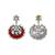 Silver plated red stone chand style earrings