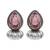 Silver plated pink stone stud earrings