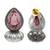 Silver plated pink stone stud earrings