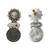 Silver plated black stone drop earrings