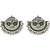 Silver plated green stone chandbali earrings