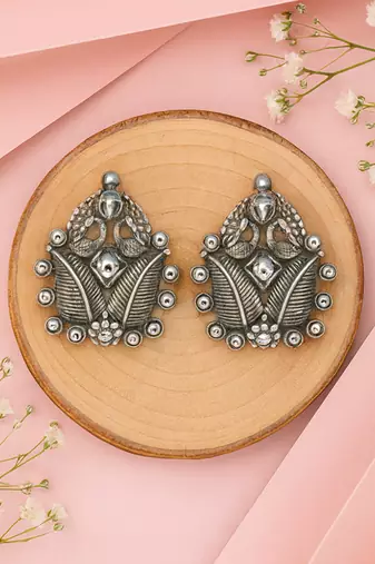 Silver plated stud earrings