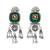 Silver plated green stone dangler earrings