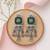 Silver plated green stone dangler earrings