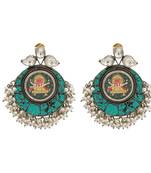 Silver plated turquoise blue dangler earrings