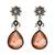 Silver plated orange peach stone dangler earrings