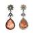Silver plated orange peach stone dangler earrings