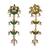 Gold plated green stones dangler earrings
