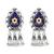 Silver plated blue stone kundan dangler earrings