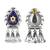 Silver plated blue stone kundan dangler earrings