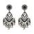 Silver plated blue stone dangler earrings