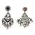 Silver plated blue stone dangler earrings