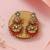 Silver plated red chandbali kundan earrings