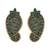 Gold plated green stone stud earrings